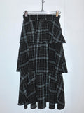 long flowy plaid skirt